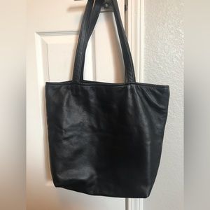 Laurel Dasso Pebbled Leather Black Tote Bag Etsy